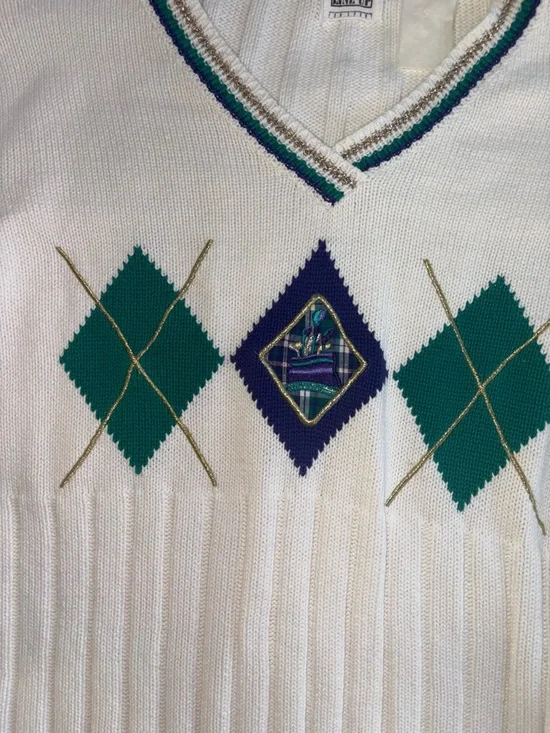 Vintage Golf Sweater with Argyle Large* - Picture 4 of 8